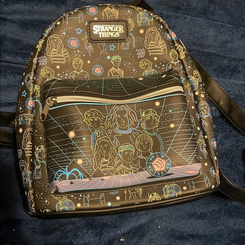 Funko Stranger Things Blacklight Neon Black Backpack